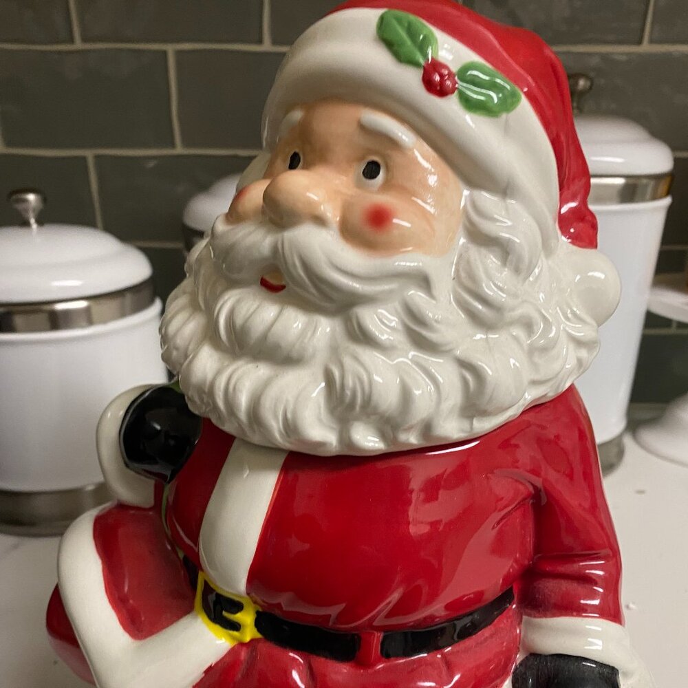 Cheryl's Cookie - Santa Claus on Chimney Christmas Cookie jar 13x8